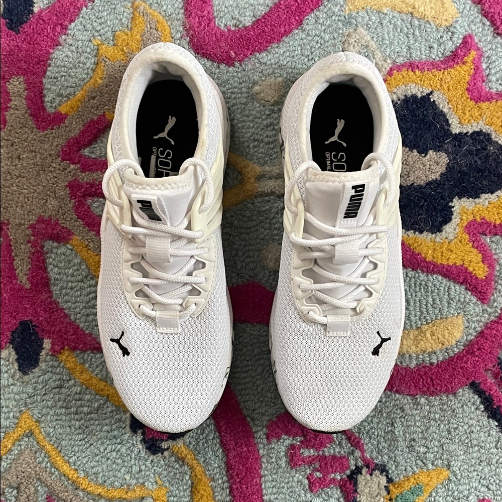 Puma Pacer Future White and Black Marble-Accent Athletic Sneakers - Picture 5 of 6